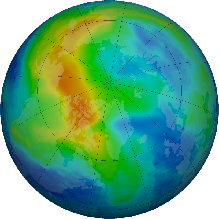Arctic ozone map for 18 November 1994